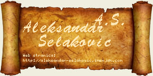 Aleksandar Selaković vizit kartica